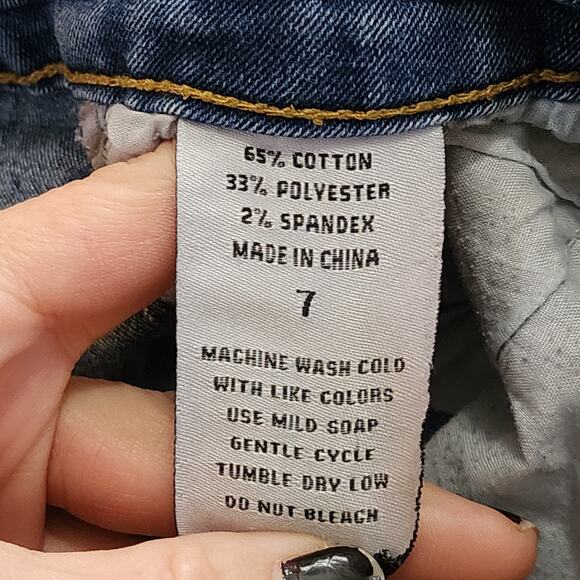 JJ Yak Womens Skinny Jeans Size 7 Juniors Blue Distressed Mid Rise Stretch - Picture 7 of 10